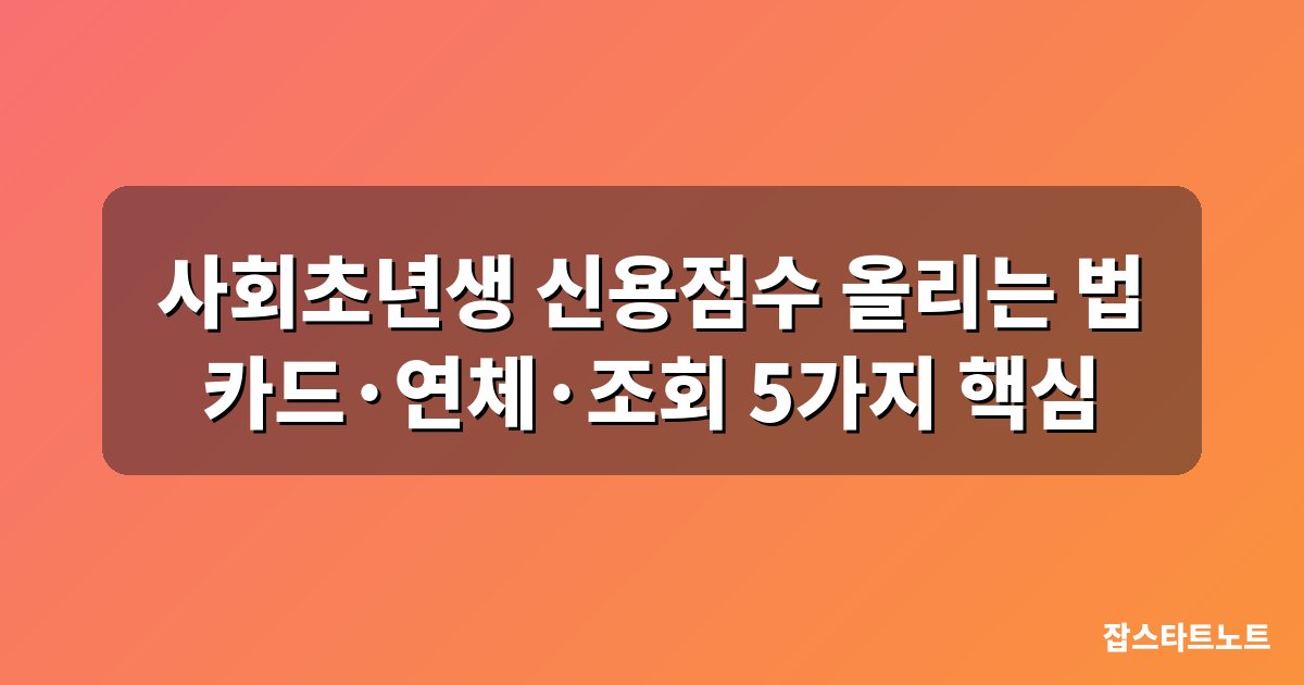 사회초년생 신용점수 올리는 법 대표 이미지